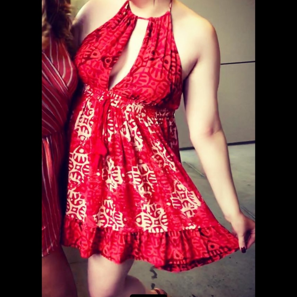 Orange Pattern Free People Dress